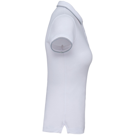 Polo Manches Courtes Femme Blanc Kariban – Coupe Straight – vue 3