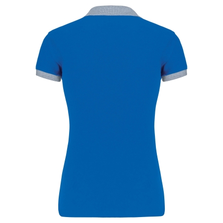 Polo piqué bicolore femme Gris – Kariban – vue 2