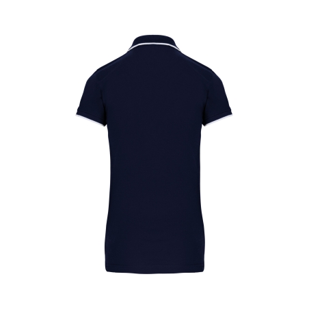 Polo Maille Piquée Manches Courtes Femme Marine / Blanc / Rouge Kariban – vue 2