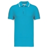 Polo manches courtes turquoise finitions contrastées Kariban