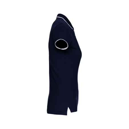 Polo Maille Piquée Manches Courtes Femme Marine / Blanc / Rouge Kariban – vue 3