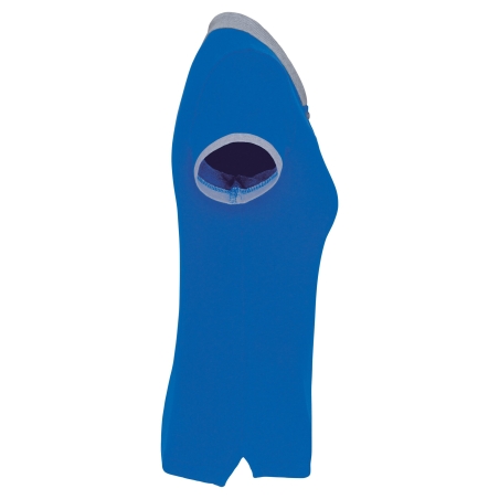 Polo piqué bicolore femme Gris – Kariban – vue 3