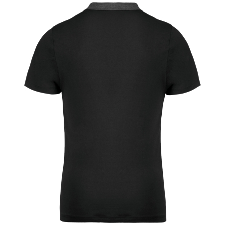 Polo jersey bicolore homme Noir / Gris chiné Kariban – vue 2