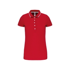 Polo Maille Piquée Manches Courtes Femme Rouge / Blanc / Marine Kariban