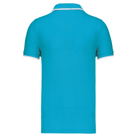 Polo manches courtes turquoise finitions contrastées Kariban – vue 2