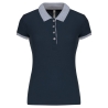 Polo piqué bicolore femme Gris Marine Kariban – Coton 180 g/m²