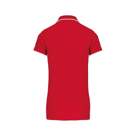 Polo Maille Piquée Manches Courtes Femme Rouge / Blanc / Marine Kariban – vue 2