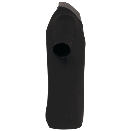 Polo jersey bicolore homme Noir / Gris chiné Kariban – vue 3