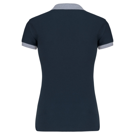 Polo piqué bicolore femme Gris Marine Kariban – Coton 180 g/m² – vue 2