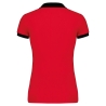 Polo piqué bicolore femme Noir & Rouge Kariban – vue 2