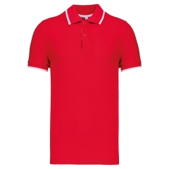 Polo manches courtes homme Blanc Kariban – Finitions contrastées