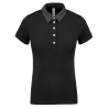 Polo jersey bicolore femme Noir / Gris chiné Kariban
