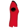 Polo piqué bicolore femme Noir & Rouge Kariban – vue 3