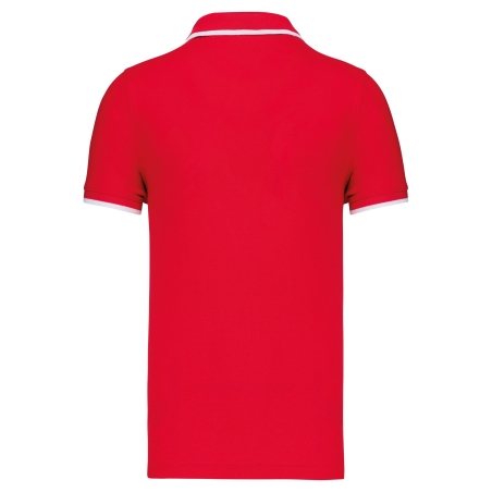 Polo manches courtes homme Blanc Kariban – Finitions contrastées – vue 2