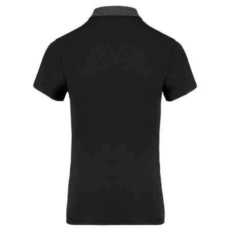 Polo jersey bicolore femme Noir / Gris chiné Kariban – vue 2
