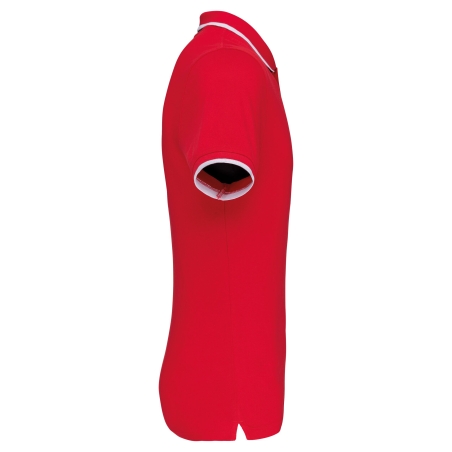 Polo manches courtes homme Blanc Kariban – Finitions contrastées – vue 3