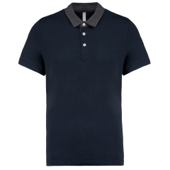Polo Jersey Bicolore Homme Gris Kariban – Coton Peigné