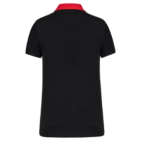 Polo jersey bicolore femme Noir/Rouge Kariban 180 g/m² – vue 2