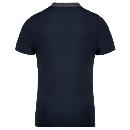 Polo Jersey Bicolore Homme Gris Kariban – Coton Peigné – vue 2