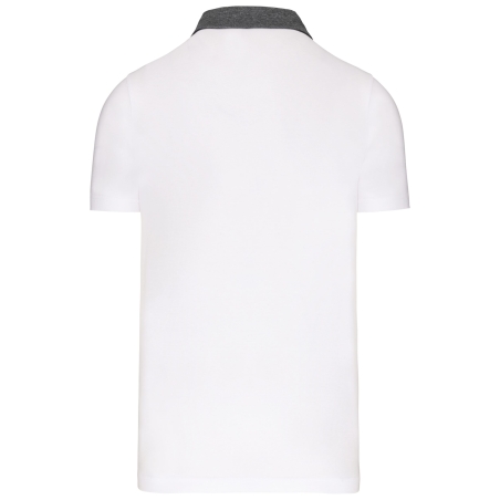 Polo Jersey Bicolore Homme Blanc / Gris Chiné Kariban – vue 2