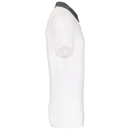 Polo Jersey Bicolore Homme Blanc / Gris Chiné Kariban – vue 3