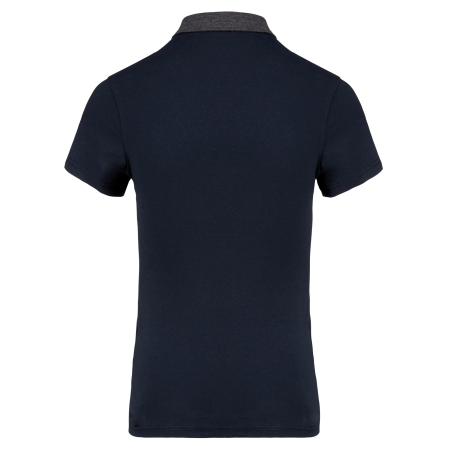 Polo jersey bicolore femme Gris Kariban – Coupe droite 180 g/m² – vue 2