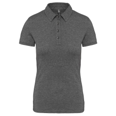 Polo Jersey Manches Courtes Femme Gris Chiné Kariban