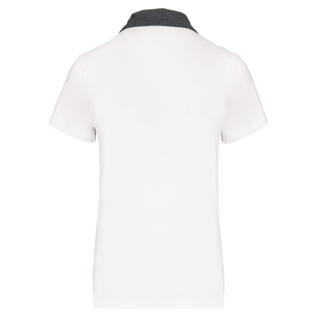 Polo Jersey Bicolore Femme Blanc / Gris Chiné Kariban – vue 2