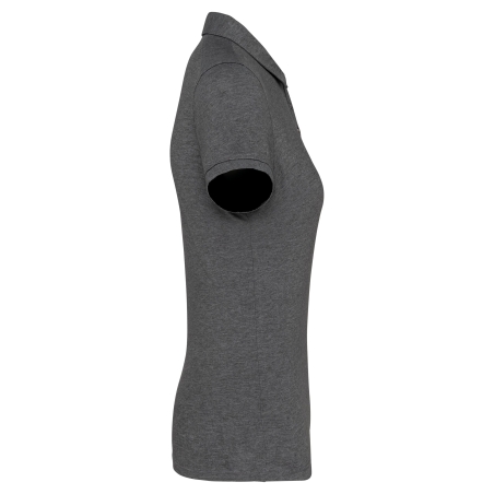 Polo Jersey Manches Courtes Femme Gris Chiné Kariban – vue 3