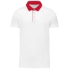 Polo jersey bicolore homme Blanc/Rouge Kariban