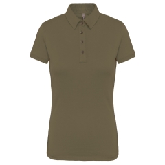 Polo Jersey Manches Courtes Femme Vert Kaki Kariban
