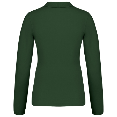 Polo piqué manches longues femme Vert Forest Green – Kariban – vue 2