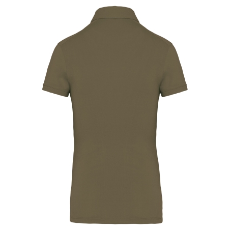 Polo Jersey Manches Courtes Femme Vert Kaki Kariban – vue 2