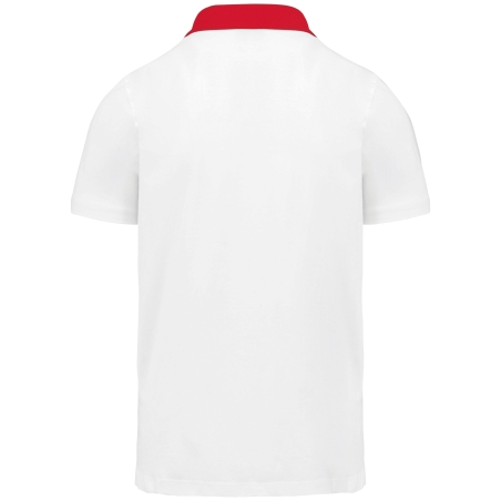 Polo jersey bicolore homme Blanc/Rouge Kariban – vue 2