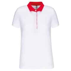 Polo Jersey Bicolore Femme Blanc/Rouge Kariban