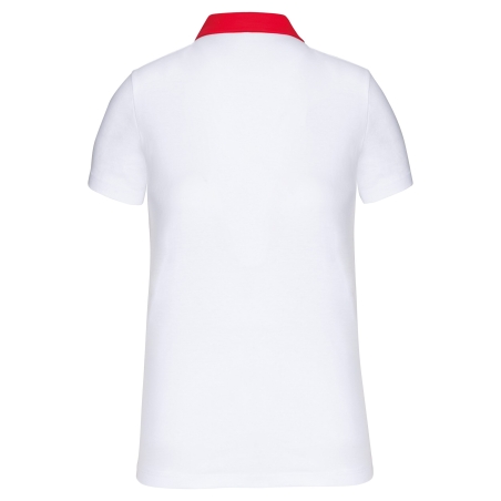 Polo Jersey Bicolore Femme Blanc/Rouge Kariban – vue 2