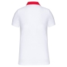 Polo Jersey Bicolore Femme Blanc/Rouge Kariban – vue 2
