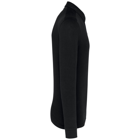Polo Jersey Manches Longues Homme Noir – Kariban – vue 3