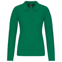 Polo piqué manches longues femme Kariban Vert Kelly Green