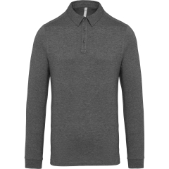 Polo Jersey Manches Longues Homme Gris Chiné Kariban