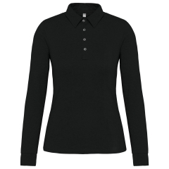 Polo Jersey Manches Longues Femme Noir – Kariban