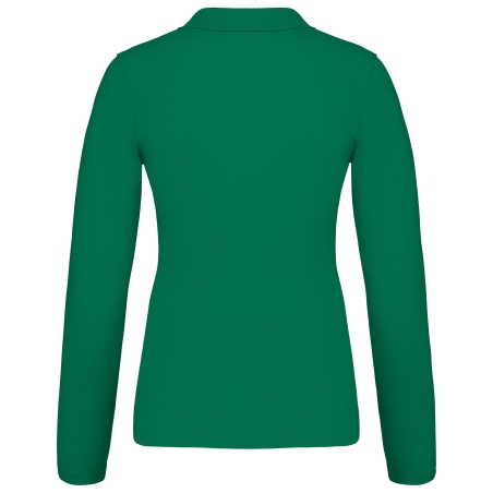 Polo piqué manches longues femme Kariban Vert Kelly Green – vue 2