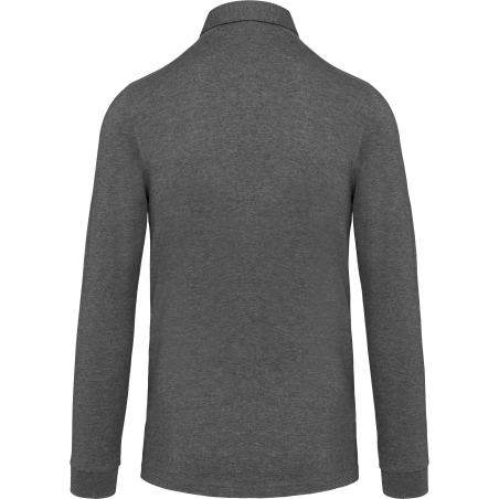 Polo Jersey Manches Longues Homme Gris Chiné Kariban – vue 2
