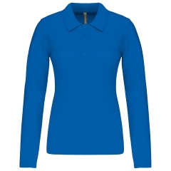 Polo piqué manches longues femme Bleu Kariban