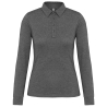Polo Jersey Manches Longues Femme Gris Chiné Kariban