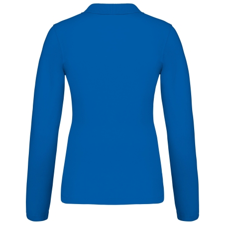 Polo piqué manches longues femme Bleu Kariban – vue 2