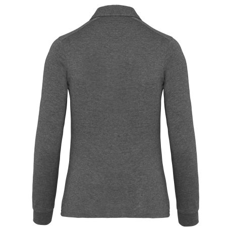 Polo Jersey Manches Longues Femme Gris Chiné Kariban – vue 2