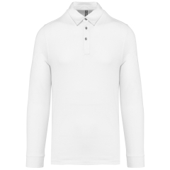 Polo Jersey Manches Longues Homme Blanc Kariban