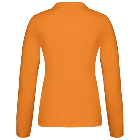 Polo piqué manches longues femme Orange Kariban – vue 2
