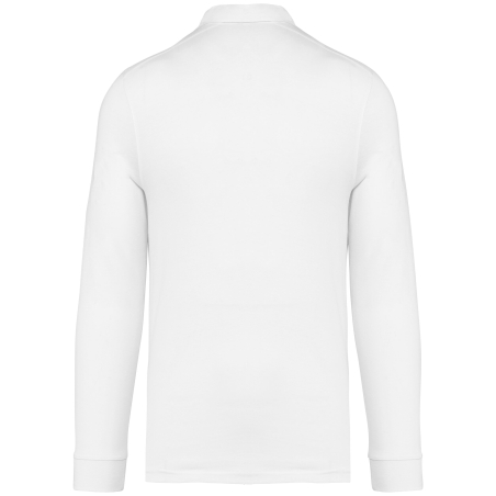 Polo Jersey Manches Longues Homme Blanc Kariban – vue 2